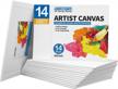 fixsmith canvas panels 14 pack - 6 x 8 inch painting canvas panel boards - 100% cotton primed canvases - super value pack - artist canvas board for acrylic, oil & tempera painting logo