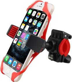 img 3 attached to Universal Motorcycle Bicycle MTB Bike Handlebar Mount Holder for Cell Phone GPS - Compatible with iPhone 7/7 Plus, iPhone 6/6S/6 Plus/SE/5s/5c, Samsung Galaxy Note 5/4/3, S7/S6/S5/S4, HTC, LG