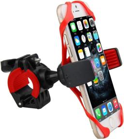 img 4 attached to Universal Motorcycle Bicycle MTB Bike Handlebar Mount Holder for Cell Phone GPS - Compatible with iPhone 7/7 Plus, iPhone 6/6S/6 Plus/SE/5s/5c, Samsung Galaxy Note 5/4/3, S7/S6/S5/S4, HTC, LG