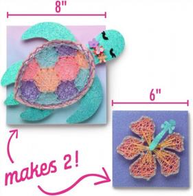 img 2 attached to Craft-tastic DIY String Art – Craft Kit for Kids – All-Inclusive for 2 Engaging Arts & Crafts Projects – Includes Sparkly Sea Turtle & Hibiscus Flower Patterns