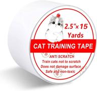 🐱 clear cat scratch training tape for furniture - double sided transparent deterrent tape for couch, door, and furniture protection logo