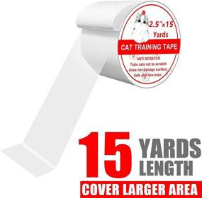 img 3 attached to 🐱 Clear Cat Scratch Training Tape for Furniture - Double Sided Transparent Deterrent Tape for Couch, Door, and Furniture Protection