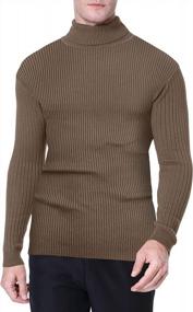 img 3 attached to Сохраняйте стиль и тепло с мужским приталенным свитером с высоким воротником VILOVE