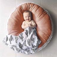 🛋️ comfy brown circle floor pillow for kids: nursery canopy, playroom, reading nook, and more! логотип