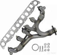 apdty 785207 tubular design exhaust manifold assembly kit with flex joints - replaces 33007072, 4883385 logo