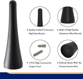 img 1 attached to ⚙️ Anina 3.8 Inch Antenna Mast for Ford Mustang: Black Aluminum Car Wash Proof Stubby AM/FM Radio Antenna