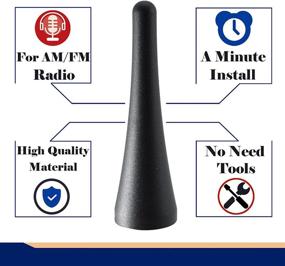 img 2 attached to ⚙️ Anina 3.8 Inch Antenna Mast for Ford Mustang: Black Aluminum Car Wash Proof Stubby AM/FM Radio Antenna