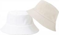 stylish and practical faleto reversible bucket hat for summer travel and fishing - white - perfect for both men and women! logo