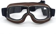 evomosa vintage motorcycle riding goggles, anti-scratch eyewear 🏍️ for men, women, and adults - ideal for scooter, ski logo