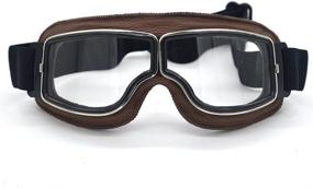 img 4 attached to evomosa Vintage Motorcycle Riding Goggles, Anti-Scratch Eyewear 🏍️ for Men, Women, and Adults - Ideal for Scooter, Ski