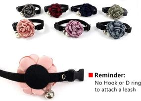 img 2 attached to 🌹 PETFAVORITES Everflowering Rose Flower Cat Dog Collar Bow Tie - Stylish Suede Necklace for Small Female Dogs & Kittens - Chihuahua & Yorkie Girl Fashion Accessory, Adjustable with Bell Pearl