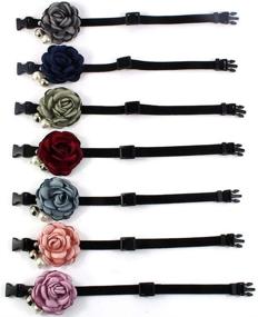 img 3 attached to 🌹 PETFAVORITES Everflowering Rose Flower Cat Dog Collar Bow Tie - Stylish Suede Necklace for Small Female Dogs & Kittens - Chihuahua & Yorkie Girl Fashion Accessory, Adjustable with Bell Pearl