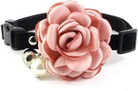 img 4 attached to 🌹 PETFAVORITES Everflowering Rose Flower Cat Dog Collar Bow Tie - Stylish Suede Necklace for Small Female Dogs & Kittens - Chihuahua & Yorkie Girl Fashion Accessory, Adjustable with Bell Pearl