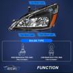 2003-2007 honda accord headlight assembly replacement by oedro - amber reflector, clear lens logo