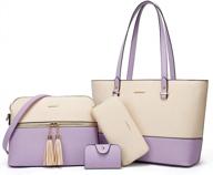 👜 4pcs set of women's fashion handbags wallet tote bag shoulder bag top handle satchel purse logo