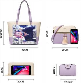 img 1 attached to 👜 4pcs Set of Women's Fashion Handbags Wallet Tote Bag Shoulder Bag Top Handle Satchel Purse