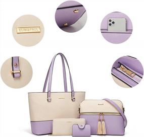 img 2 attached to 👜 4pcs Set of Women's Fashion Handbags Wallet Tote Bag Shoulder Bag Top Handle Satchel Purse