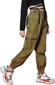 img 4 attached to Loose Fit Hip Hop Kids' Cargo Jogger Pants For Boys And Girls - Perfect For Street Dance