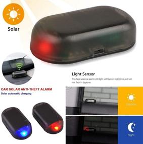 img 1 attached to 🚗 Enhance Car Security with Kqiang Car Solar Power Simulated Dummy Alarm - Anti-Theft LED Warning Light with USB Port (Blue+RED)