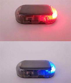 img 2 attached to 🚗 Enhance Car Security with Kqiang Car Solar Power Simulated Dummy Alarm - Anti-Theft LED Warning Light with USB Port (Blue+RED)