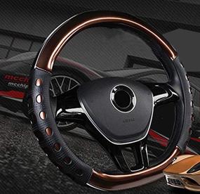 img 2 attached to Mayco Bell D Cut Steering Wheel Cover - D Shaped Flat Bottom Microfiber Leather Anti-Skid Breathable Fit 14