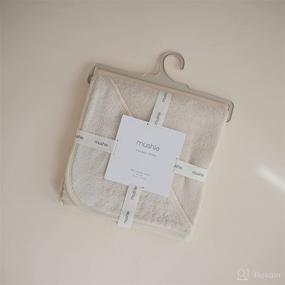 img 2 attached to 🍼 Organic Cotton Baby Hooded Towel | mushie Baby (Fog) - Soft and Safe