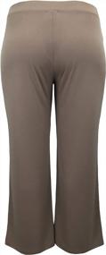 img 3 attached to Women'S & Plus Size Pull-On ITY Knit Straight Wide Leg Pants - Sizes Small To 5X!