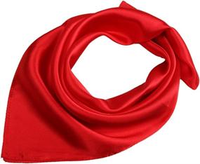 img 3 attached to TopTie Silky Neckerchief Square Golden Women's Accessories and Scarves & Wraps