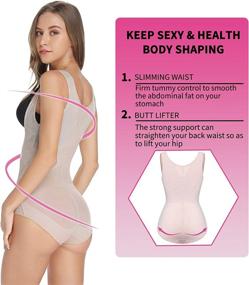img 3 attached to SLIMBELLE Open Bust Full Body Shaper Bodysuit For Dresses - Firm Tummy Control Seamless Shapewear