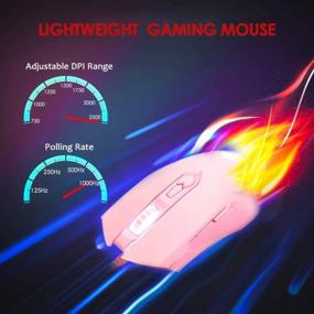 img 1 attached to Розовая легкая игровая мышь с RGB-подсветкой - программируемые 7 кнопок, эргономичная USB-мышь со светодиодной подсветкой, геймерская мышь, компьютер, ноутбук, ПК (обновлено)