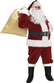 img 4 attached to Men'S Burgundy Santa Claus Costume For Christmas - Adult Santa Suit Outfit