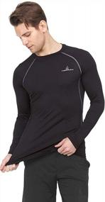 img 3 attached to Мужская компрессионная рубашка с длинным рукавом для повышения производительности для бега и тренировок - влагоотводящая прохладная сухая спортивная рубашка для тренировок