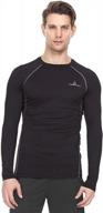 мужская компрессионная рубашка с длинным рукавом для повышения производительности для бега и тренировок - влагоотводящая прохладная сухая спортивная рубашка для тренировок логотип