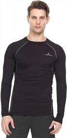 img 4 attached to Мужская компрессионная рубашка с длинным рукавом для повышения производительности для бега и тренировок - влагоотводящая прохладная сухая спортивная рубашка для тренировок