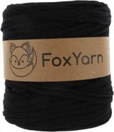 👕 black t-shirt yarn cotton fettuccini zpagetti - sewing, knitting, crochet - 100 meter logo