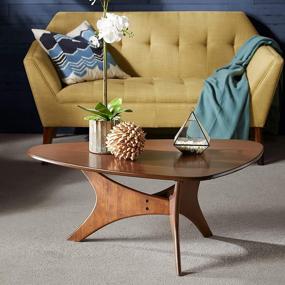 img 3 attached to Contemporary Style Blaze Accent Table - Solid Wood Coffee Table In Rich Pecan Finish For Living Room By Ink+Ivy