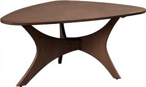 img 4 attached to Contemporary Style Blaze Accent Table - Solid Wood Coffee Table In Rich Pecan Finish For Living Room By Ink+Ivy