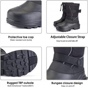 img 1 attached to Silentcare Men'S Black Winter Snow Boots - Waterproof, Insulated With Removable Liner And Snow Collar (Size 8M) - Ideal For Cold-Weather