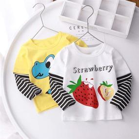 img 1 attached to Toddler Comfort Sleeve T Shirt Dinosaur Apparel & Accessories Baby Girls for Clothing