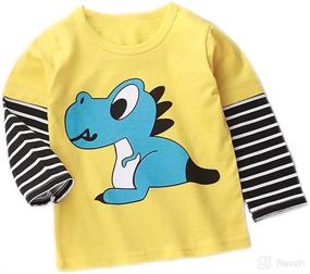 img 2 attached to Toddler Comfort Sleeve T Shirt Dinosaur Apparel & Accessories Baby Girls for Clothing