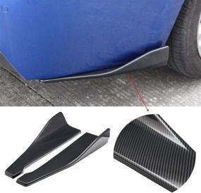 img 4 attached to Aishun Dtouch Rear Bumper Lip Lower Corner Valance Covers Splitter Spoilers (6048#Carbon)