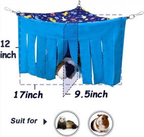img 3 attached to FULUE Cage Decorations For Guinea Pigs Ferret, Corner Fleece Forest Hideaway For Guinea Pigs, Ferrets, Chinchillas, Rats, Bunny & Other Small Animals Without Metal Fences(Blue)