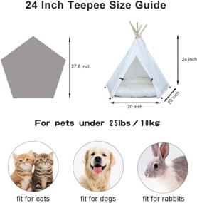 img 3 attached to 🏕️ WUKOO Little Dove Pet Teepee Tent & Houses for Small Dogs or Cats Bed - Portable Puppy Sweet Bed Indoor Outdoor 24 Inch Washable Mini Tents for Pets (No Cushion) - Improved SEO