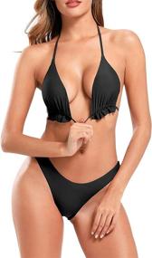 img 2 attached to 👙 SHEKINI Womens Triangle Brazilian Swimsuits: Stylish Women's Clothing for Unforgettable Beach Days