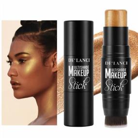 img 4 attached to Afflano Gold Bronze Cream Shimmer Highlighter Stick Makeup - Подсветка для щек, внутреннего уголка глаза и темной кожи - Ручка-хайлайтер без жестокости - Идеальный женский подарок, SEO-оптимизированный #04