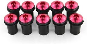 img 1 attached to Xitomer 10-Piece M5x16 Alloy Windscreen Bolts Wellnut Bolt Kit in Red - Ultimate Windshield Installation Set for OEM or Aftermarket Windshields