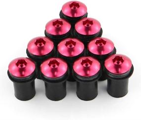 img 4 attached to Xitomer 10-Piece M5x16 Alloy Windscreen Bolts Wellnut Bolt Kit in Red - Ultimate Windshield Installation Set for OEM or Aftermarket Windshields