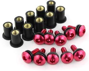 img 3 attached to Xitomer 10-Piece M5x16 Alloy Windscreen Bolts Wellnut Bolt Kit in Red - Ultimate Windshield Installation Set for OEM or Aftermarket Windshields