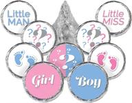 gender reveal party stickers - 180 labels for baby shower favors logo