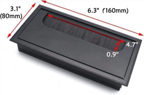 img 3 attached to 💻 Antrader Черная металлическая крышка отверстия для кабельной прокладки - длина 160 мм для компьютерного стола
